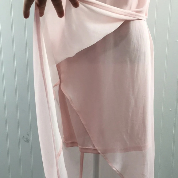 Venus Pink Slip Dress Sleeveless Wrap  Womens 4 Semi Sheer Hi Low Hem‎ Y2K - Picture 2 of 15